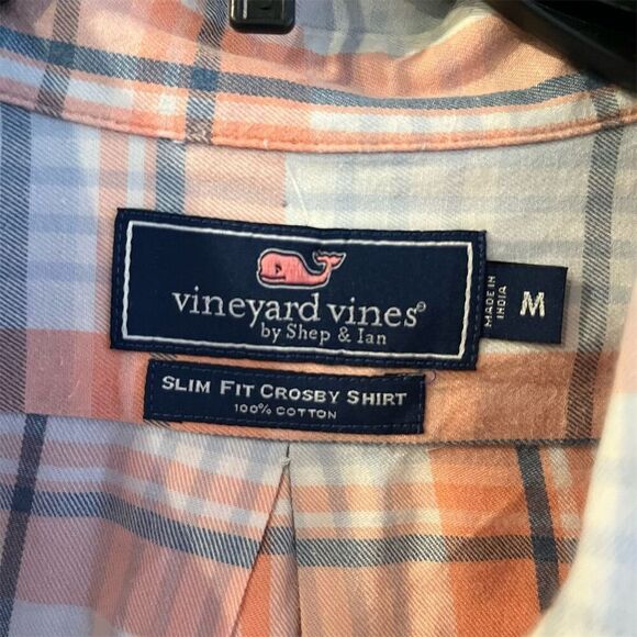 Vineyard Vines Men's Slim Fit Plaid Shirt M Multicolor Long Sleeve - Picture 3 of 4